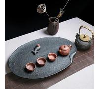 Teapots Compartment Plate Tea Tray Kettle Kitchen Gadget Stone Black Coffeeware Teaware Office Accessories Porcelain Tea Set Portable Tea Set(60x40x3cm)