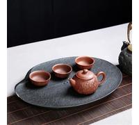 Teapots Compartment Plate Tea Tray Kettle Kitchen Gadget Stone Black Coffeeware Teaware Office Accessories Porcelain Tea Set Portable Tea Set(50x30x3cm)