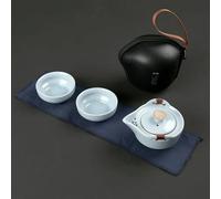 Teapots Double Porcelain Tea Set Home Decoration Accessories Portable Travel Cup Teapot Modern Pale Green Ceramic Teaware Sets Porcelain Tea Set Portable Tea Set(F)