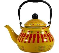 teapots， Enamel with Geometric Pattern, with Porcelain Handle for Stove Top Home Kitchen Decor(Yellow,2L)