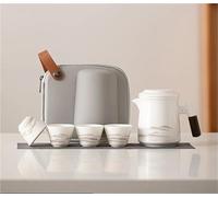 Teapots Handmade 1 Pot 4 Cups Tea Brewing Mugs Portable Stock Bags Chinese Set Craft Dehua White Porcelain Ink Mountain Kit Porcelain Tea Set Portable Tea Set