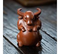 Teapots Handmade Sculpture Crafts Tea Set Chinese Zodiac Cattle Statue Ornaments Yixing Purple Clay Pet Porcelain Tea Set Portable Tea Set