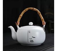 Teapots Home Beauty Tea Set White Porcelain Infuser Traditional 680ml Large Capacity Ceramic Teapot Zen Beam Pot Porcelain Tea Set Portable Tea Set(B)