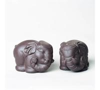 Teapots Home Tea Set Garden Art Yixing Lucky Purple Clay Pet Handmade Sculpture Elephant Model Figurine Ornaments Porcelain Tea Set Portable Tea Set(C)