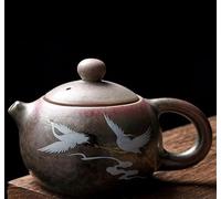 Teapots Household Ceramic Retro Handmade Japanese Tea Brewing Kung Fu Single Pot Divider Fairy Crane Kiln Change Teapot Porcelain Tea Set Portable Tea Set(B)