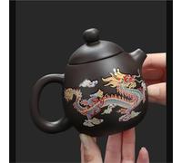 Teapots Kung Fu Tea Set, Handmade Purple Clay Teapot Ideal for Lovers Color-Changing Chameleon Dragon Egg, Creative Household Porcelain Tea Set Portable Tea Set(Type-B)