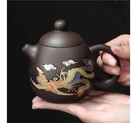 Teapots Kung Fu Tea Set, Handmade Purple Clay Teapot Ideal for Lovers Color-Changing Chameleon Dragon Egg, Creative Household Porcelain Tea Set Portable Tea Set(Type-A)
