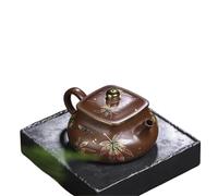Teapots Kung Fu Tea Set Pot, 260ml Handmade Purple Clay Collection, Leather Mud Square Qiankun Porcelain Tea Set Portable Tea Set