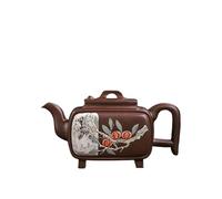 Teapots Kung Fu Tea Set Pot, Large Capacity, 520ml Handmade Purple Clay Collection, Square Window Porcelain Tea Set Portable Tea Set