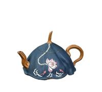 Teapots Kung Fu Tea Set Pot, Section Mud Fish, Love Flower, Dance, 100ml Handmade Purple Clay Collection Porcelain Tea Set Portable Tea Set