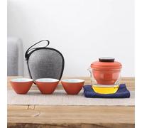Teapots Meeting Cup Travel Kung Fu Tea Set Portable One Pot of Three Cups Porcelain Tea Set Portable Tea Set(A)