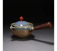 Teapots Portable Flower Exquisite Chinese Gongfu Kung Fu Tea Set Ceramic Teapot W/Wooden Handle Side-Handle Pot Cup Teaware Dropshipping Porcelain Tea Set Portable Tea Set