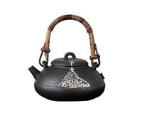 Teapots Pottery Handmade Alum Black Teapot Warmer Ceramic Retro Tea Stove Candle Holder Kettle Set Porcelain Tea Set Portable Tea Set(Type-E)