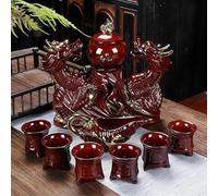 Teapots Tea Cup Set Travel Teaset for Holiday Gifts Kung Fu Chinese Teacup Automatic Bone China Teapot Porcelain Tea Set Portable Tea Set(C)