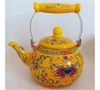 Teapots Teapot Induction Cooker Thicken 1.5L-5L Enamel Cold Kettle Boiling Hot Milk Porcelain Tea Set Portable Tea Set(Type-D)