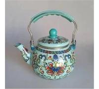 Teapots Teapot Induction Cooker Thicken 1.5L-5L Enamel Cold Kettle Boiling Hot Milk Porcelain Tea Set Portable Tea Set(Type-G)