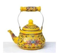 Teapots Teapot Induction Cooker Thicken 1.5L-5L Enamel Cold Kettle Boiling Hot Milk Porcelain Tea Set Portable Tea Set(Type-B)