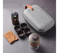 Teapots Travel Tea Sets Chinese Kung Fu Ceramic Teapot Portable Handmade Purple Clay Teacups All in One Bag for Adults Porcelain Tea Set Portable Tea Set
