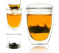 Teapro 350ml Glass Tea Cup with Infuser | Loose Leaf Tea Maker Gift Set with Lid