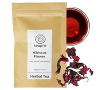 Teapro Premium Hibiscus Loose Leaf Tea 100g | Supreme Grade Large Petals Hibiscus Flower Tea | Naturally Caffeine-Free | Dried Pure Hibiscus Herbal Infusion | Roselle for Hot or Iced Tea