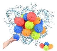Teaque 16 Pcs 4 Colours, Reusable Silicone Water Balloons, Quick Self-Sealing Water Bomb, Summer Outdoor Toys, Outdoor Activities Water Games for Kids Adults Summer Fun Pool Parties.