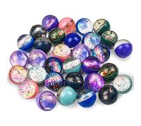 Teaque 32 PCS Bouncy Balls,Colourful Space Planets Starry Sky theme Rubber Balls,Space ball theme party bag fillers for Kids Party Prizes Festival Birthday Gifts Kids Party Bags.