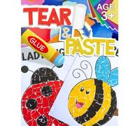 Tear and paste, Build Hand Strength with paper tearing activity: Including 23 cute pictures to paste with large pictures like animals, objects and more!