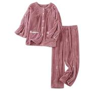 Tear Away Bedridden Patient Clothing, Zipper Incontinence Trousers, Soft Long-Sleeved Patient Nightgowns Suitable for Persons with Disabilities(Purple,M)