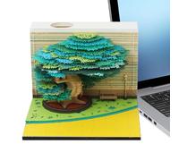 Tear Away Calendar | 3D Tree Art 2026 Calendar Memo Pad - Paper Sculpture Home Decor for Family Student Teacher Dorm Office School College Christmas New Year Holiday Party