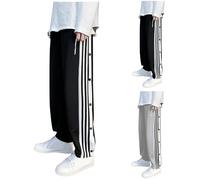 Tear Away Trousers Side Button Basketball Training Bottoms Post-Operative Rehabilitation Tear Away Pants Athletic Workout Joggers Wide Leg Sweatpants Tracksuit Bottoms Unisex