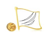 Tear Marks Scratch Animals Golden Metal Flag Lapel Pin Badge