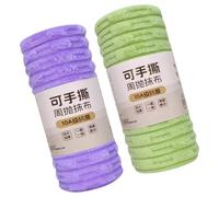 Tear-Off Wiping Cloth Rolls with 40 Textured Sheets Total | Single-Sheet Access From Each Roll, Raised Stripe Texture, for Light Messes on Kitchen Tables and Cabinets or Glass
