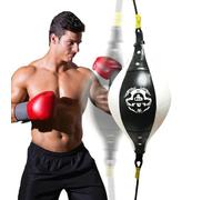 Tear Resistant Agility Pear - Rapid Rebound Striking Sphere, Professional Grade Leather Gear | High Speed For Gym Garage Cardio Martial Arts Thai Combat Sports Hardware Supply