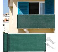 Tear-Resistant Balcony Privacy Screen 60x430cm Waterproof Balcony Cover Wind and UV Protection with Cable Ties Privacy Netting Green for Outdoor Terrace