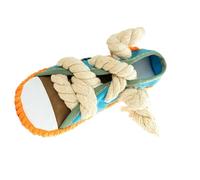 Tear Resistant Dog Chew Toy for Puppies Breeds Safe and Easy to Clean Pull Rope Squeaky Shoe for Aggressive Chewers Indoor Dog Chew Squeaky Shoe with Pull Rope for Interactive Play and All Breed Sizes
