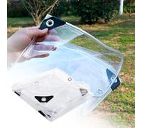 Tear Resistant Waterproof Clear Tarp 0.9 1.2 2.1 4.2 6.7 8.5, 0.35 mm Thickened Transparent Tarps, PVC Vinyl Windproof for Patio Enclosure Gardening Canopy Pavilion Snowproof(700x730cm)