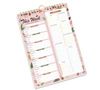 Tear Resistant Weekly Diet Organizer Notebook with Reinforced Coil Reusable Planning Pad Compact Vertical Design Diet Plan Notebook