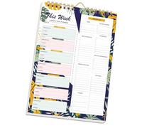 Tear Resistant Weekly Diet Organizer Notebook with Reinforced Coil Reusable Planning Pad Compact Vertical Design Diet Plan Notebook