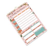 Tear Resistant Weekly Diet Organizers Notebook Meal Planning Pad, Reinforced Coils Compacts Vertical Designs Meal Planning Pad