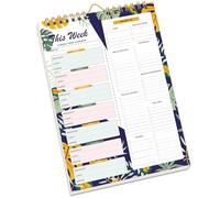 Tear Resistant Weekly Diet Organizers Notebook Reusable Planning Pad With Reinforced Coils Compacts Vertical Designs Coil Recipe Journal