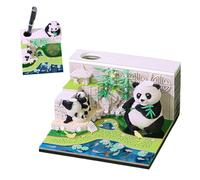 Tearable Paper Carving Calendar - 2026 3D Stereo Notepad, Panda Garden Time Sculpture Art | Memo Pad Desk Gift for Christmas, Birthday, New Year, Office, Living Room, Bedroom Displa
