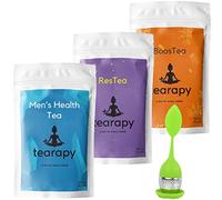 tearapy Men's Tea Pack - Luxury Wellness Loose Leaf Tea Gift Set for Men-Energy Tea, Wellbeing Herbal Tea blend, Sleeping Aid Men's Hamper Gift Ide Tea Infuser Included