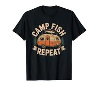 Teardrop Camper Fly Fishing River Camping Adventure Weekend T-Shirt