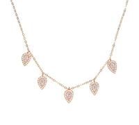 Teardrop Charm Necklace With Micro Paved Silver Rose Gold Color Filled Women Wedding s