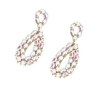 Teardrop Crystal Earrings Sparkling Rhinestones Zincs Alloy Lightweight Jewelry Ear Accessories For Long Wear Teardrop Diamonds Earrings
