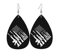 Teardrop Dangle Earrings America Flag G-Un Lightweight Leather Dangle Drop Earrings Luxurious Holiday Earring For Women Married Party