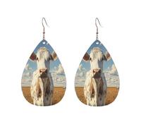 Teardrop Dangle Earrings Cattle On The Prairie Trendy Dangle Hoop Earrings Colorful Holiday Earring For Beach Decoration Festival