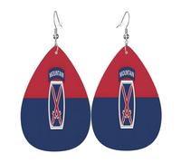 Teardrop Dangle Earrings Flag Of The United States Army 10Th Mountain Division Lightweight Dangle Hoop Earrings Colorful Drop Earring For Daily Wear Decoration Women
