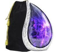 Teardrop Decorative Urns, Funeral Cremation Urns for Human Ashes - Display Burial at Home or in Niche at Columbarium, Engraved Aluminum Urns for Ashes Adult Male & Female, Purple Starry Sky - Large