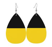 Teardrop Earring Baden-Württemberg Flag Trendy Teardrop Dangle Faux Leather Earrings Fashionable Holiday Earring For Beach Women Festival